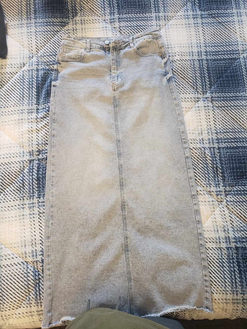 Wallflower Light Blue Straight Denim Skirt